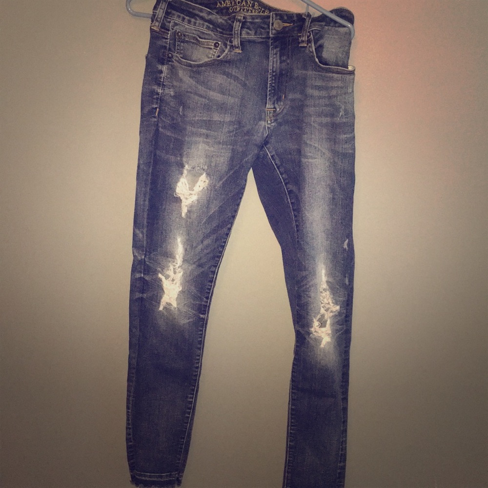 AMERICAN OUTFITTERS SLIM TAPER RIPPED MENS JEANS
